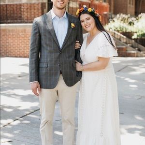 Maeve/Anthropologie white maxi dress